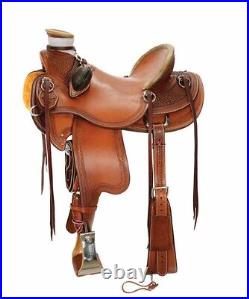 Premium Leather Western Ranch Roper Saddle with Tack Set
