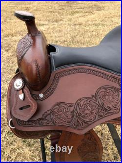 Premium Leather Western Saddle Floral Tooled with Tack Set