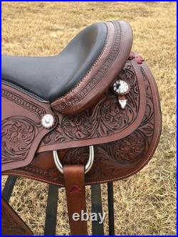 Premium Leather Western Saddle Floral Tooled with Tack Set