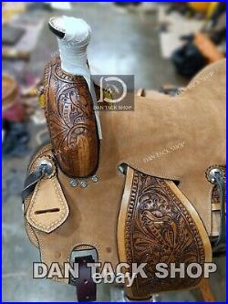 Premium Leather Western Strip Down Ranch Roper Saddle with Tack Set