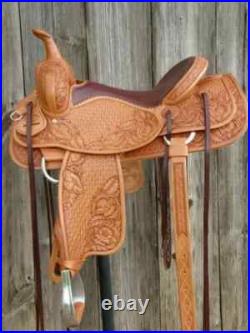 Premium Quality Leather Horse Western Saddle With Tack Set All Size