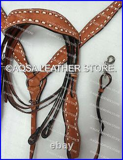 Premium Quality Western Leather Barrel Rough Out Saddle + Free Matching Set