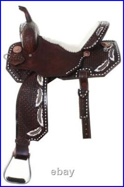 Premium Quality Western Leather & Hand Painted Barrel Saddle With Free Tack Set