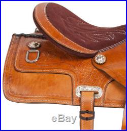 Premium Ranch Roping Trail Western Leather Cowboy Horse Saddle Tack Set 17 18