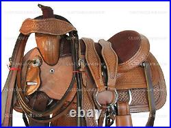 Premium Tooled Kids Western Saddle Horse Barrel Racing Pleasure Set 10 12 13