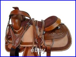 Premium Tooled Trail Western Saddle Horse Pleasure Leather Tack Set 18 17 16 15