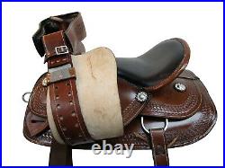 Premium Tooled Western Horse Saddle Work Trail Pleasure Leather Tack 15 16 17 18