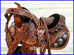 Premium Tooled Western Saddle Youth Kids Child Pleasure Barrel Trail 12 13 14