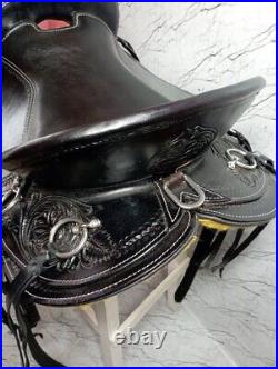 Premium Western Leather Horse Barrel Racing Saddle Tack Size 14'' To 18'' F/ship