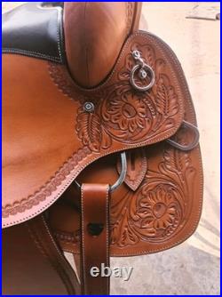 Premium Western Leather Saddle, Hand Made Western Saddle With Complete Set