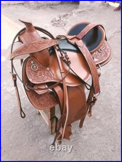 Premium Western Leather Saddle, Hand Made Western Saddle With Complete Set