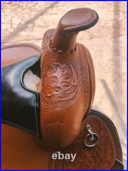 Premium Western Leather Saddle, Hand Made Western Saddle With Complete Set