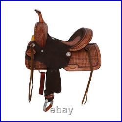 Priscilla Barrel Style Saddle Waffle Tooling Saddle Strings Full QH Bars 13 NEW