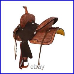 Priscilla Barrel Style Saddle Waffle Tooling Saddle Strings Full QH Bars 13 NEW