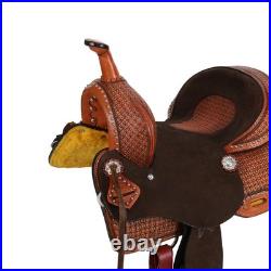 Priscilla Barrel Style Saddle Waffle Tooling Saddle Strings Full QH Bars 13 NEW