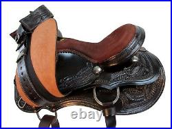 Pro Western 15 16 17 Barrel Racing Horse Saddle Tooled Leather Pleasure Tack Set