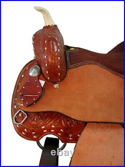 Pro Western 16 15 Saddle Tooled Leather Pleasure Horse Barrel Racing Tack Set