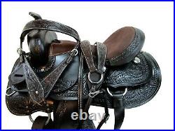 Pro Western Barrel Racing Horse Saddle 15 16 17 18 Pleasure Tooled Leather Tack