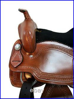 Pro Western Barrel Saddle 15 16 17 18 Pleasure Horse Trail Tooled Leather Tack