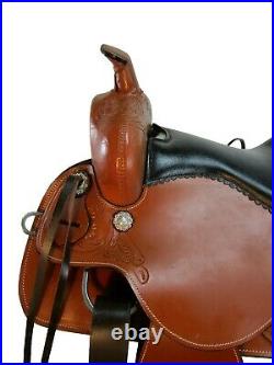 Pro Western Barrel Saddle 15 16 17 18 Pleasure Show Tooled Brown Leather Tack