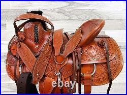 Pro Western Ranch Saddle Horse Roping Rancher Tooled Leather Tack 15 16 17 18