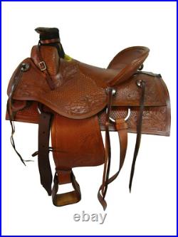Pro Western Roping Ranch Horse Saddle 15 16 17 18 Floral Tooled Leather Tack Set