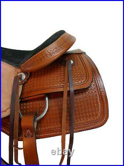 Pro Western Roping Saddle Ranch Roper Tooled Leather Horse Tack Set 15 16 17