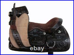 Pro Western Saddle Barrel Horse Racing Pleasure Leather Tack Set 15 16 17 18