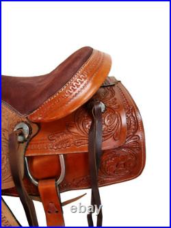 Pro Western Saddle Horse Pleasure Trail Tooled Leather Roping Tack 15 16 17 18