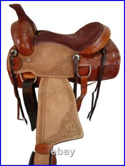 Pro Western Saddle Horse Pleasure Trail Tooled Leather Roping Tack 15 16 17 18