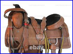 Pro Western Saddle Roping Horse Roper Ranch Pleasure Leather Tack 15 16 17 18