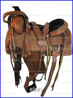 Pro Western Saddle Roping Horse Roper Ranch Pleasure Leather Tack 15 16 17 18