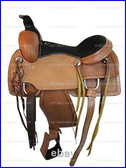 Pro Western Saddle Roping Horse Roper Ranch Pleasure Leather Tack 15 16 17 18