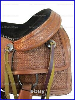 Pro Western Saddle Roping Horse Roper Ranch Pleasure Leather Tack 15 16 17 18