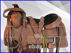 Pro Western Saddle Roping Horse Roper Ranch Pleasure Leather Tack 15 16 17 18