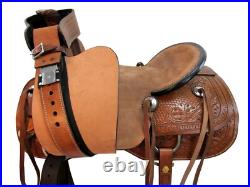 Pro Western Saddle Trail Horse Pleasure Basket Tooled Leather Tack 15 16 17 18