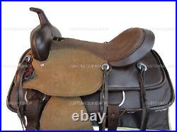 Pro Western Synthetic Horse Saddle Pleasure Trail Brown Tack Set 15 16 17 18