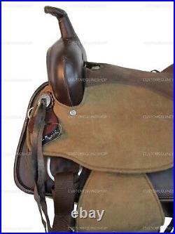 Pro Western Synthetic Horse Saddle Pleasure Trail Brown Tack Set 15 16 17 18