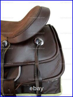 Pro Western Synthetic Horse Saddle Pleasure Trail Brown Tack Set 15 16 17 18