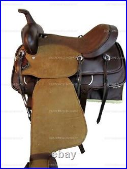 Pro Western Synthetic Horse Saddle Pleasure Trail Brown Tack Set 15 16 17 18