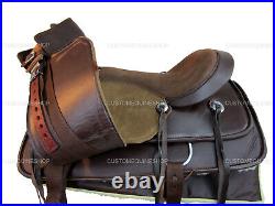 Pro Western Synthetic Horse Saddle Pleasure Trail Brown Tack Set 15 16 17 18