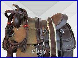 Pro Western Synthetic Horse Saddle Pleasure Trail Brown Tack Set 15 16 17 18