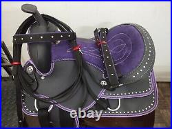 Purple Synthetic Western Horse Tack Saddle All Size-10-18.5