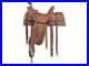 RANCH_ROPING_WESTERN_SADDLE_TOOLED_HORSE_PLEASURE_ROUGH_OUT_LEATHER_16_Inch_NEW_01_jt