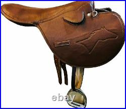 Race Exercise Horse Saddle Light Weight With Stirrups & Straps With Free Ship