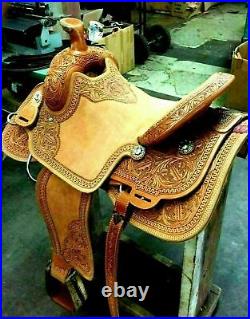 Ranch Roping A Fork Wade Tree Trail Leather Western Horse Saddle Tooled 11 to 18