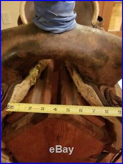 Ranch Roping Saddle, Team roping, Heavy duty Tree Bull hide wrapped (No Reserve)