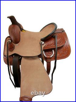 Ranch Roping Western Saddle Tooled Horse Pleasure Rough Out Leather 15 16 17