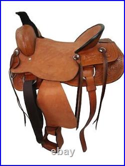 Ranch Western Saddle Pleasure Trail Tooled Leather Horse Used Tack 18 17 16 15