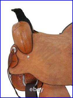 Ranch Western Saddle Pleasure Trail Tooled Leather Horse Used Tack 18 17 16 15